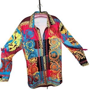 Floral Print Lapel Button Down Dress